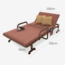 美达斯 13302 沙发床 简约折叠床午休床 100cm 咖啡色