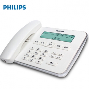 飞利浦（PHILIPS）CORD218 有绳电话机 来电显示电话机（白色）