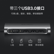 绿联 cm121 Type-C扩展坞（HUB+千兆网卡+PD充电+读卡器）HDMI款