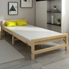 香可 松木折叠床 实木床 单人折叠床 行军床1.2米宽