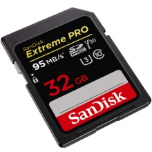 闪迪（SanDisk） 32GB SD存储卡 U3 C10 V30 4K 至尊超极速版 读速95MB/s 写速90MB/s 捕捉4K超高清