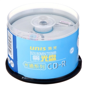紫光（UNIS） CD-R 52速700M 真彩可打印系列 桶装50片 刻录盘