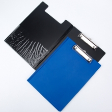 广博 WJ6109 (带插笔)PVC全包胶两折板夹 A4 颜色随机