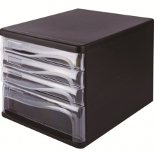 广博 (GuangBo)WJK9265 四层桌面文件柜 黑色 单个装