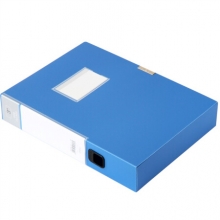 得力 DELI 5606 睿商系列加厚PP粘扣档案盒 蓝色 12只/盒