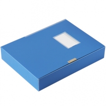 得力 DELI 5606 睿商系列加厚PP粘扣档案盒 蓝色 12只/盒
