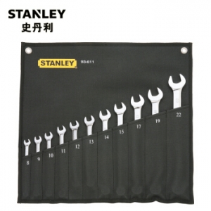 史丹利 STANLEY 93-611-22 公制精抛光两用长扳手套装 11件套公制精抛光两用长扳手