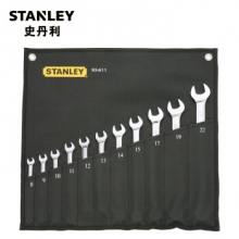 史丹利 STANLEY 93-611-22 公制精抛光两用长扳手套装 11件套公制精抛光两用长扳手