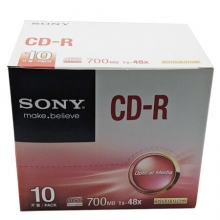 索尼（SONY） CD-R  48速  700MB  单片盒装光盘   10片/盒