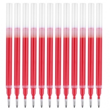 宝克（BAOKE）PS1800 0.7mm大容量中性笔笔芯 子弹头水笔签字笔替芯 红色 12支/盒