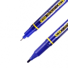 宝克（BAOKE）MP2906 小双头水性速干勾线笔 美术绘画勾线用笔 蓝色 12支/盒