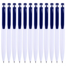 宝克 (BAOKE) B59 1.0mm尚品中油笔按动圆珠笔 原子笔白色笔杆 蓝色 12支/盒