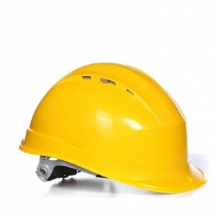 代尔塔 102012 工程工地安全帽PP工程带透气孔可印字黄色