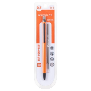 齐心（COMIX）GP5005 雅丽系列金属中性笔/水性笔/签字笔(赠1支笔芯)0.5mm 橙色