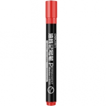 得力 (deli)S550 红色油性记号笔 大头笔 10支/盒 （计价单位：支）