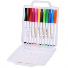得力（deli）70667 可水洗12色水彩笔绘画笔 细杆 12色/盒