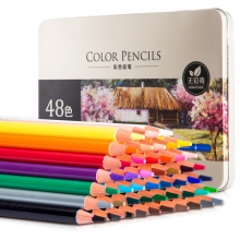 得力（deli）6567 油性彩铅 彩色铅笔 48色/铁盒