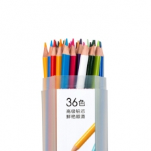 得力（deli）6533 彩色铅笔 透明桶装彩铅 36色/桶 （计价单位：桶）