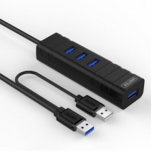 优越者 Y-3056CBK 4口 USB3.0集线器 双USB供电 1.5米