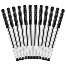 得力 6600ES 黑色0.5mm中性笔水笔 子弹头签字笔 12支/盒