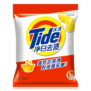 汰渍（TIDE） 洗衣粉 净白去渍柠檬清新无磷 260g/袋