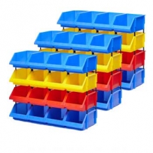 国产 斜口分类收纳箱组合式物料盒 350*200*150mm 加厚(蓝)