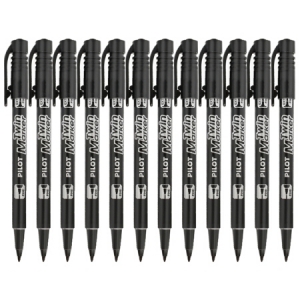 百乐（PILOT） SCA-TM-B 小双头油性记号笔 （粗头约1.0mm，细头约0.5mm）黑色