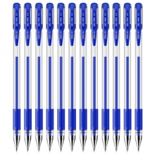 得力(deli)6600ES蓝色0.5mm中性笔水笔 子弹头签字笔 12支/盒