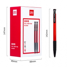 得力(deli)YZB-6546 0.7mm红色按动圆珠笔 软胶握手原子笔 36支/盒