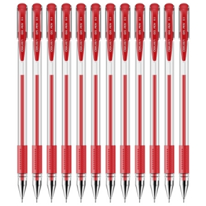 得力(deli)6601 0.5mm红色半针管中性笔 12支/盒