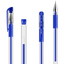 得力(deli)6601 0.5mm蓝色半针管中性笔 12支/盒
