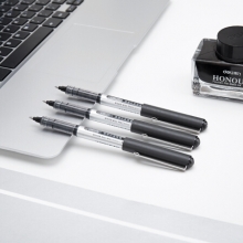 得力(deli)S656 0.5mm黑色 直液式走珠签字笔 考试中性笔 12支/盒