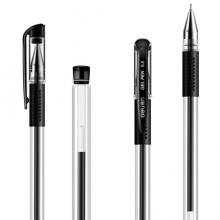 得力(deli)6601 0.5mm黑色半针管中性笔签字笔 12支/盒