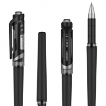 得力(deli)s21 0.7mm黑色中性笔水笔签字笔 磨砂杆 12支/盒
