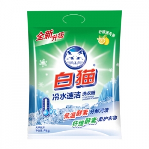 白猫 冷水速洁 无磷洗衣粉 4000g/袋