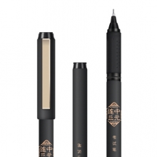 得力(deli) S109连中三元考试中性笔复习签字笔 全针管0.5mm 12支/盒 黑色