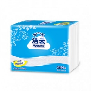 洁云（Hygienix） 卫生纸 加韧压花纸巾 200张/包