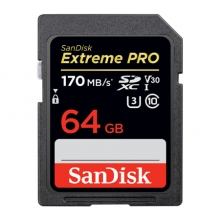 闪迪（SanDisk）64GB SD存储卡 U3 C10 V30 4K 至尊超极速版 读速170MB/s 写速90MB/s