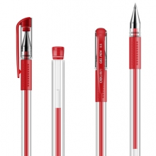 得力 6600ES 标准子弹头 中性笔0.5mm 12支/盒  红色（计价单位：支）