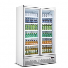 乐创(lecon)展示柜冷藏 饮料柜 下置大容积立式双门嵌入式便利店果蔬水果保鲜柜 LC-J-ZSC02