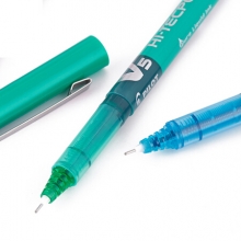 百乐（PILOT） BX-V5 针管走珠笔签字笔（耐水性）中性笔 0.5mm  绿色、单支