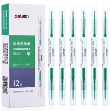 得力S623荧光笔(绿) 12/盒/144/包1728/箱 （计价单位：支）