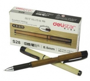 得力（deli）S28木本系列中性笔 0.5mm  黑色 （计价单位：支）
