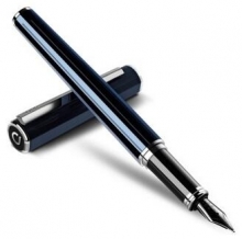 得力（deli）S676F 米修斯系列金属质感钢笔 F尖/明尖 蓝色