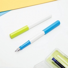 得力A903学生矫姿钢笔(可擦纯蓝/笔壳绿)(1支/盒)