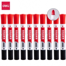 得力 S509 双头白板笔 (黑红) 10支/盒 （计价单位：支）