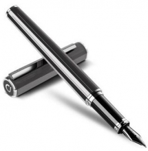 得力（deli）S676F 米修斯系列金属质感钢笔 F尖/明尖 灰色