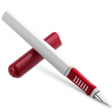 得力A908学生矫姿钢笔(可擦纯蓝/笔壳深红)(1支/盒)