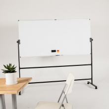 晨光（M&G）标准H型支架式白板带架可移动可翻转白板双面磁性办公会议写字板 单个带包装 90*180厘米ADBN6407