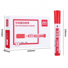 得力 S519 可加墨大容量白板笔(红) 10支/盒 （计价单位：支）
